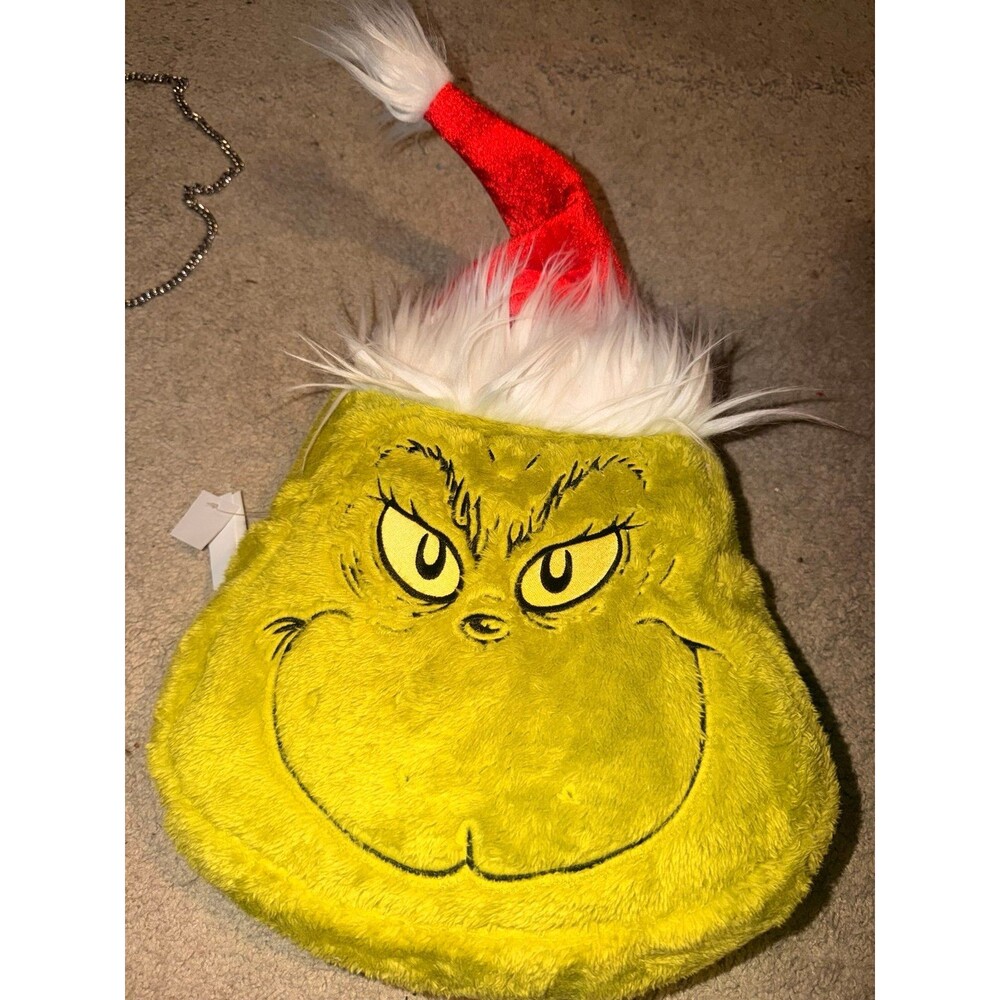 Universal Bag - Santa Grinch Face Fuzzy Backpack NWT
